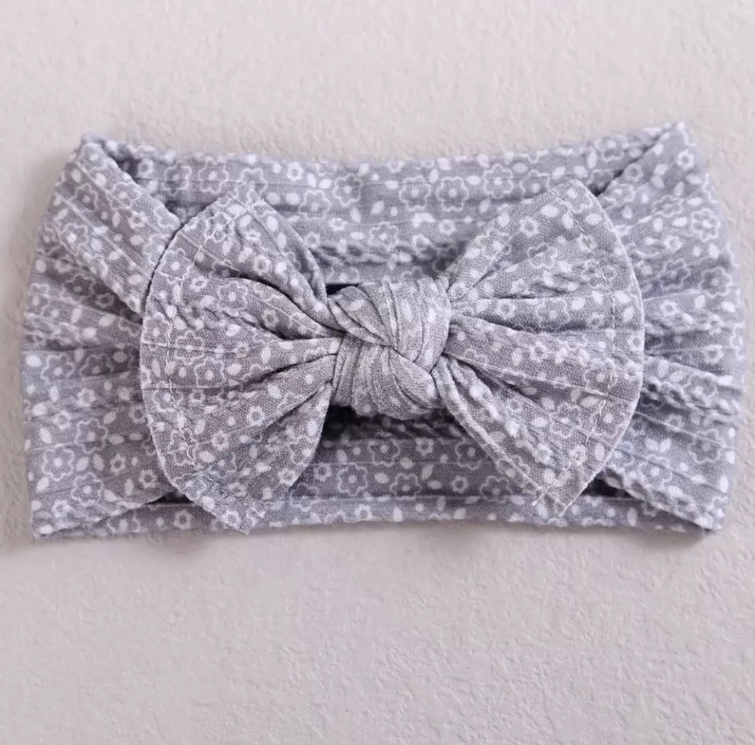 Floral Headwrap Gray